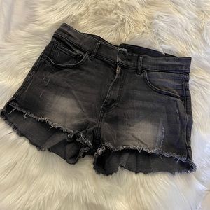 Express black jean shorts